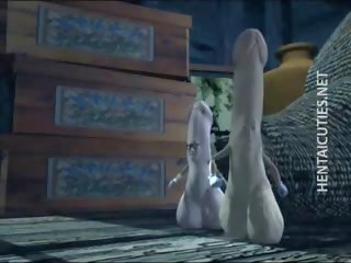 Seksi untuk trot 3d animasi pornografi gadis nakal menggosok sebuah besar kontol