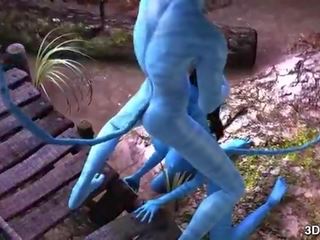 Avatar divinity anala körd av enormt blå putz