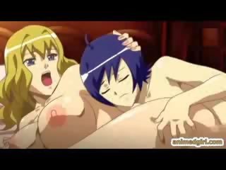 Bigtits hentai girlfriend gets fucked her wetpussy from behind by shemale anime